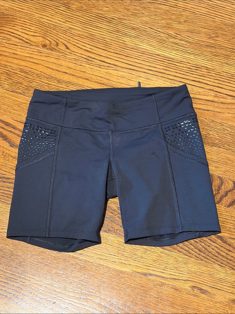 lululemon athletica Black High-Rise Bike Shorts with Studded Side Panels
